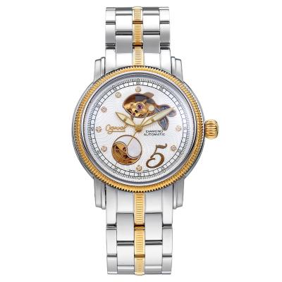 China Men Diamond Markers Fish Tai Chi Skeleton Sapphire Glass Mechanical Watch For Man for sale