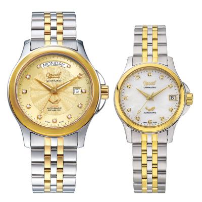 China Lover's Mechanical 316L Two Tone Color Couple Pairs Watches Gift for sale