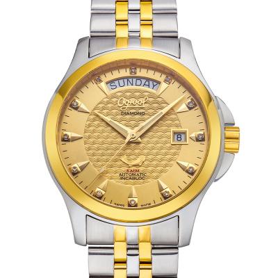 China Men Two Tone Colors Sliver Gold Stainless Steel Mechanic Self-Winding Watch for sale