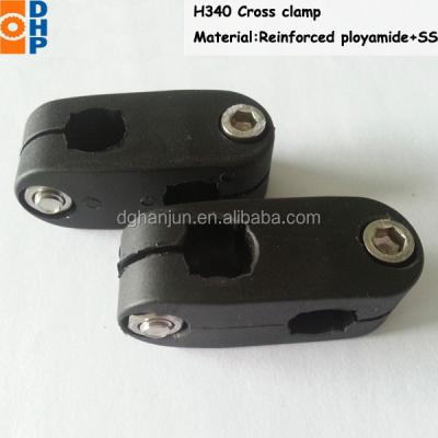 China Plastic Double Pipe Clamp For Brackets H340 Plastic Double Pipe Clamp for sale