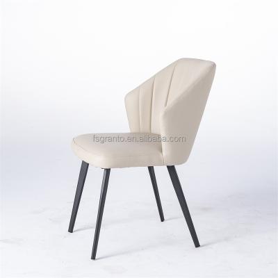 China Best Indoor Comfortable Selling Off White Living Room Furniture Dining Chair PU Seat Chair for sale