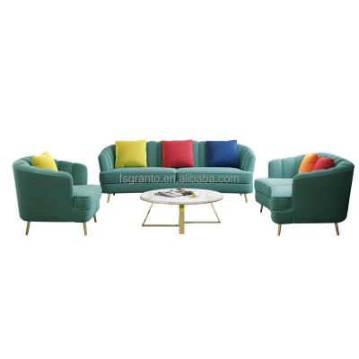 China Other Cheap Home Furniture Velvet Fabric Soft Sofa High Density Foam Couch Sofa Set For Living Room for sale