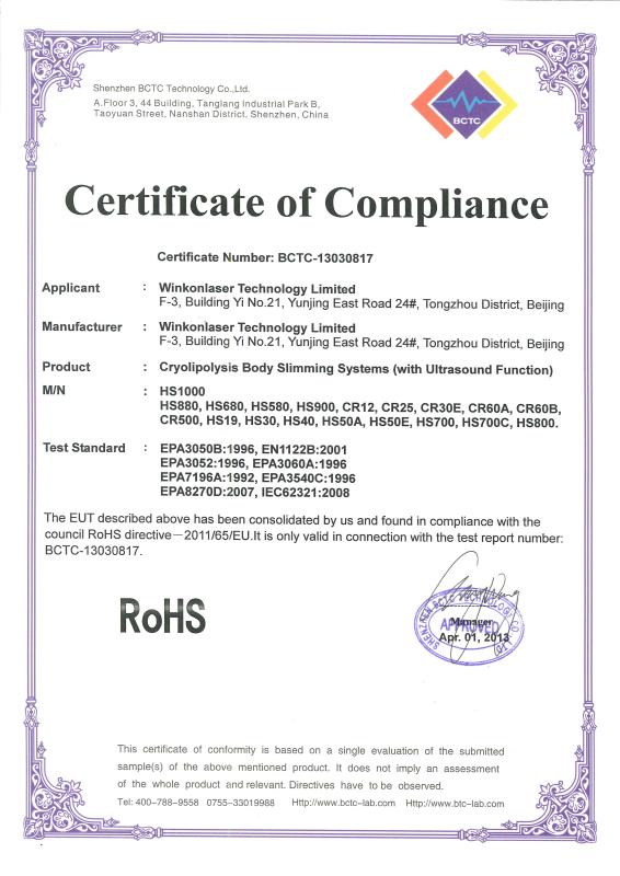 RoHS - Beijing Winkonlaser Technology Limited