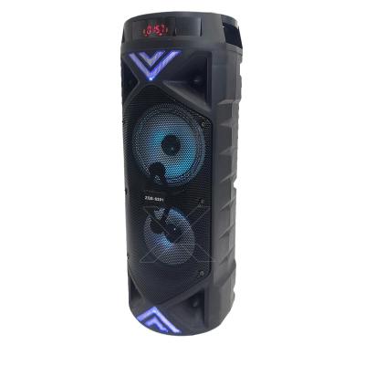 China USB/TF/BT/FM/2*6.5 Inch OEM Karaoke Home Party DJ Cart Speaker Professional Wireless AUX Portable Speakers Manufacturer Outdoor. from BT for sale