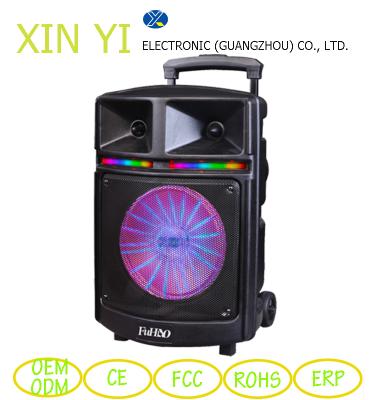 China Outdoor activities professional 15 inch cart speaker with wheels for sale