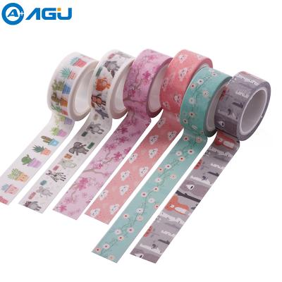 China Planner AAGU 15MM*5M Various Floral Japanese Washi TapeSingle-sided Paper Tape Scrapbooking Washi Tape for sale