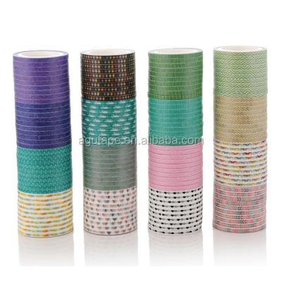 China Wholesale Cute Thin Thin Skinny Washi Tape Waterproof Manufacturing Custom for sale