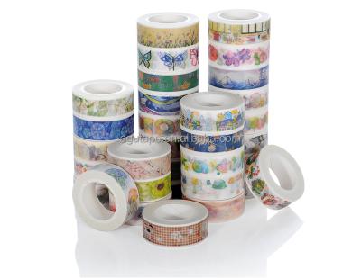 China Decorative Colored Adhesive Japanese Paper Washi Tape Washi Tape Waterproof Hot Sale New Cool Designs for sale