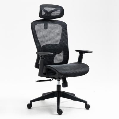 China Best Quality Mesh Cooling Chair Modern Fabric Offices Swivel High Back Desk Chairs Executive Chair With Headrest for sale