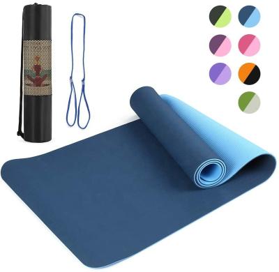 China 2022 Factory Custom Anti-Slip Durable Washable Waterproof Printed LOGO Non-Slip Non-Slip Double Layer Tape Non-Toxic Yoga Mat Price Eco Friendly Natural Rubber for sale