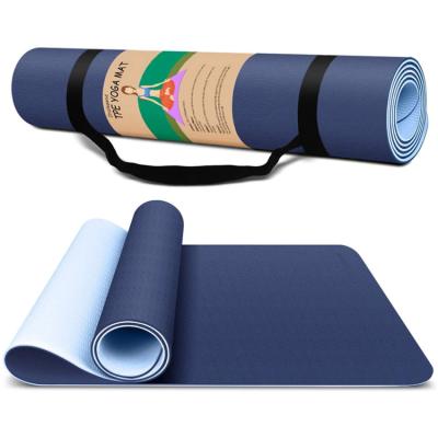 China Thick colorful eco-friendly fitness yoga mat custom waterproof washable durable anti-slip cork/pu/pvc/tpe with bag for sale