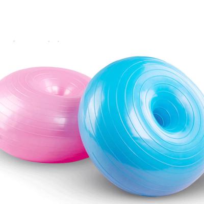 China Donut Apple Sharped Yoga Pilates Donuts Gym Fitness Ball Balance Exercise Pilates Workout Massage Ball Apple Ball with Pump for sale