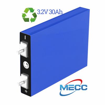 China 3.2V 30Ah Electric Vehicle Power Battery Solar Photovoltaic Home Energy Storage Package 140*21*100(mm) With M6 Screw Column for sale