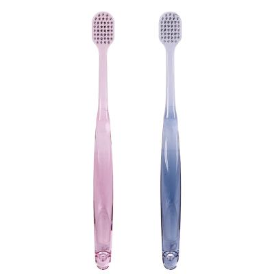 China Wholesale Biodegradable Adult Soft Silver Toothbrush Crystal Travel Hotel Transparent Ion Toothbrush for sale