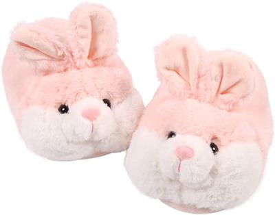 China Fashion Trend 2021custom Funny Plush Bunny Plush Rabbit Back Indoor Slippers For Women Girls for sale