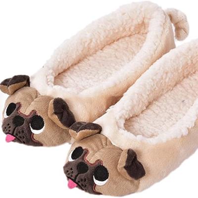 China Custom Made Light Weight Plush Warm Cute 3D Animal Ears Home Sale Winter Household Indoor Slippers for sale