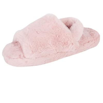 China Around 2021 New Listing Soft Plush Toe Rainbow Fluffy Open Furs Sandals Slides Slippers For Woman Kids for sale