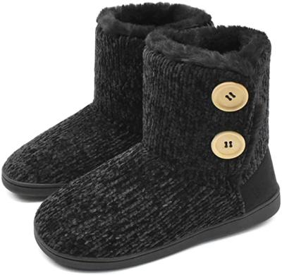 China Fashion Trend 2021hot Sale Winter Warm Comfortable Knit Plush Boots Bedroom Shoes Bootie Slippers For Women And Girls for sale