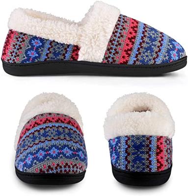 China Fashion Trend Style Warm Thick Soles Winter Non-slip Plush Knit Fur Slipper Boots For Women Men for sale