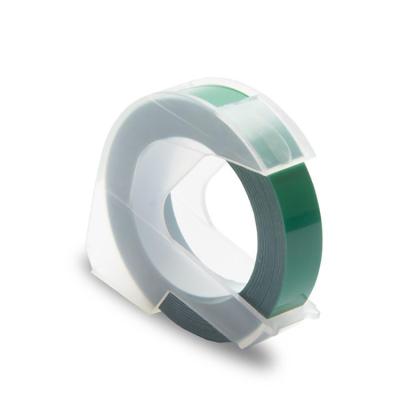 China COMPATIBLE 12mm*3m 3D Embossing Tape Label Maker Plastic PVC Label White On Green For DYMO 1610 12965 1880 1540 Motex E101 for sale