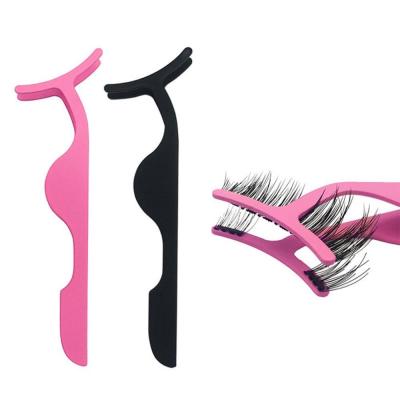 China Special Hot Sale Eyelash Tweezers Expand Ergonomic Portable Handle Stainless Steel False Eyelash Applicator For Magnetic Lashes for sale