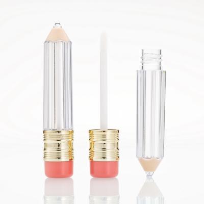 China Wholesale Plastic Clear Lipstick Lip Balm Tube Gloss Lip Shape Pencil 5ml Pencil Packaging Container Cosmetic Empty Tubes for sale