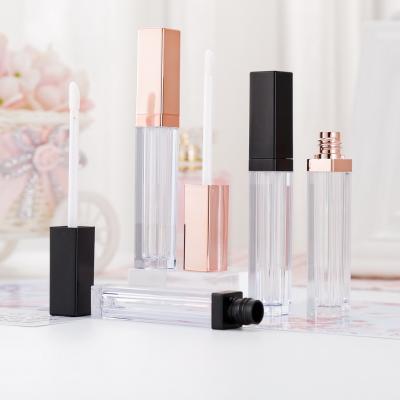 China Diy pink long lip gloss tube empty perfume bottles gold bottle self made lip gloss tube shell lip color empty bottle shell for sale