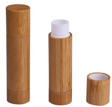 China Cosmetic Cute Slim Eco Friendly 5ml Custom Empty Bamboo Lip Balm Tube for sale