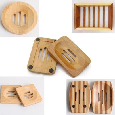 China Environmental Sustainable Bamboo Soap Dish Soap Dish Holder Storage Wooden Soap Rack Dish Box Container For Bath Shower Dish Bathroom for sale