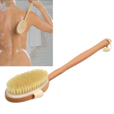 China 'All Natural' Massage Hanging Anti Skid Soft Skin Cleansing Handy Durable Shower Tool Bath Brush With Long Handle for sale