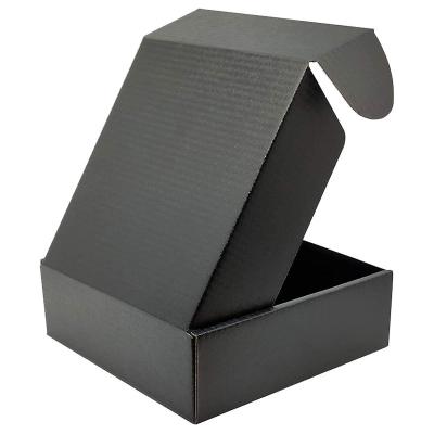 China Wholesale Recyclable Black Kraft Paper Gift Box Shipping Custom Logo Corrugated Cardboard Mailer Boxes for sale