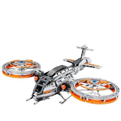 China Mechanical Construction Toy Space War Airplane Model Ship Transmission DIY Building Set Collectible Star Fighter Set Awesome Toy For Boys for sale