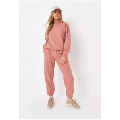 China QUICK DRY high quality empty terracotta fleece pullover oversized tracksuit set custom logo 2 piece sweatsuits for sale