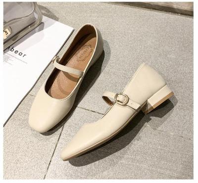 China Cushioning 2022 New Women's Low Heel Shoes Adjust Spring Casual Autumn Lady Weekly Shoes Toe Retro Mary Janes Pumps Size 35-40 for sale