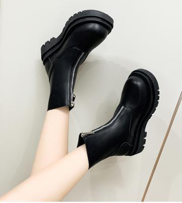 China 2022 New Autumn Women's Deodorization Boots Around Toe Thick Heel Women Boots Short Zipper Boots Platform Rejects Fashion Shoes for sale