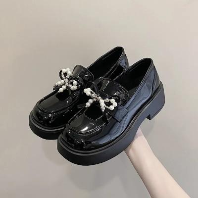 China 2022 Breathable Women Lolita Mary Jane Loafers Shoes For Woman Spring Platform Ladies Loafers Vintage Soft Slip On Oxford Chain Shoes for sale