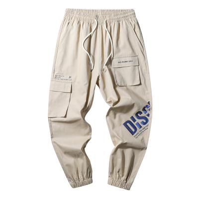 China 100% Korean version new Korean version men's anti-pilling cotton casual men's summer cargo pocket pants cargo pants loose leg for sale