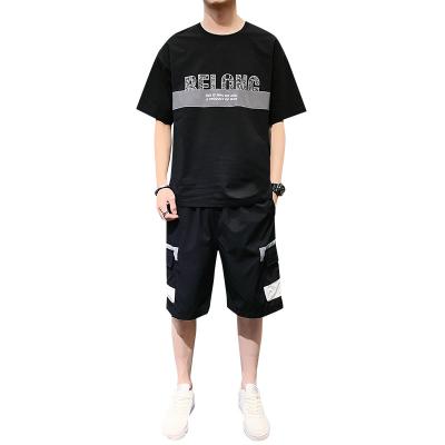 China Wholesale Men's Fashion T-shirt Breathable Shorts Men's Casual Sports Suit With Short Sleeves T-shirt Pairs Short-sleeve For Summer for sale