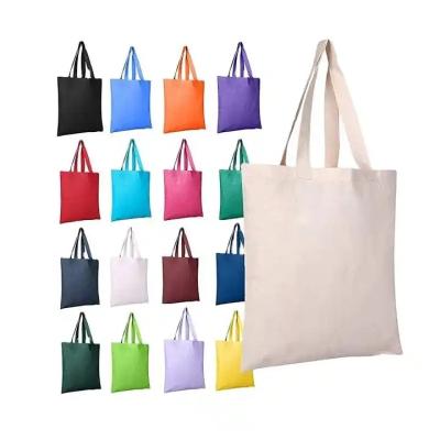 China Custom Printed Blank Plain Cotton Canvas Logo Handled Bags Reusable Shopping Cotton Tote Bags for sale