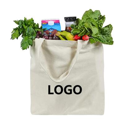 China Factory Logo Wholesale Customized Organic Cotton Tote Bag Cotton Canvas Handled Organic Shopping Bags for sale