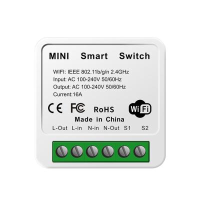 China PC V-0 16A Mini Smart Wifi DIY Switch Support 2 Way Smart Home Automation Module Work With Smart Life Alexa Google Home App for sale