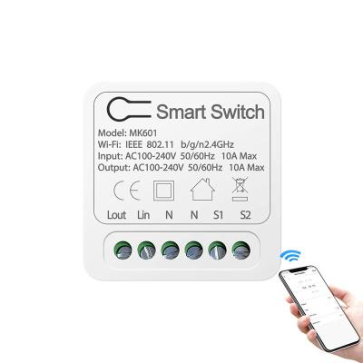 China PC V0 Mini Wifi Smart DIY Switch Home Automation 2 Way Control Support 10A / 16A Mini Tuya Smart Switch for sale