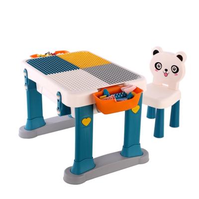 China Various factory manufacturing plastic multifunctional toys building block preschool table for sale