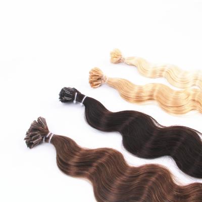 China Curly Curl Or Russian Remy Keratin Hair Extension Top Quality Double Drawn Silky Straight Wave 100% Original Prebonded Hair Extension for sale