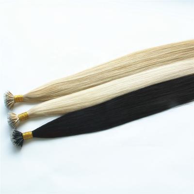 China Full Cuticle Remy Nano Ring Hair Wave 100% Italian Silky Straight Keratin Hair Extensions for sale