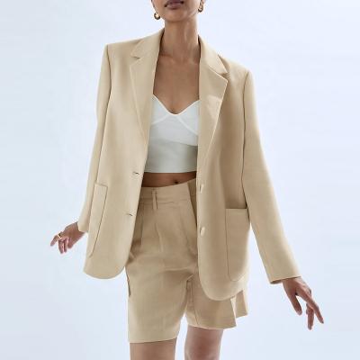 China Anti-wrinkle women work office ladies sheath long spring blazer 2022 oversized blazer new fashion casual suits for sale