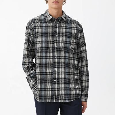 China Wholesale Casual Pocket Top Long Sleeve Flannel Plaid Full Sleeve Check Shirt For Men for sale