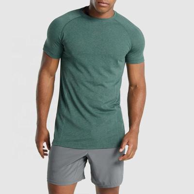 China wholesale cheap 100% nylon quick dry men's running t-shirt Anti-wrinkle 2021 white seamless textures tops for sale