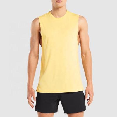 China newcomer Anti-wrinkle Crewneck Fitted Mens Gym T-shirt Sleeveless Light Weight Soft Men Sports Tops T-shirt for sale