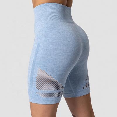 China 2021 Women's Seamless Activewear Yoga Gym Breathable Bike Top Shorts High Function Mesh Pattern Yoga Workouts Shorts for sale